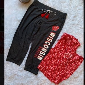 NWOT Wisconsin Badgers sweat Capri & pajama pants